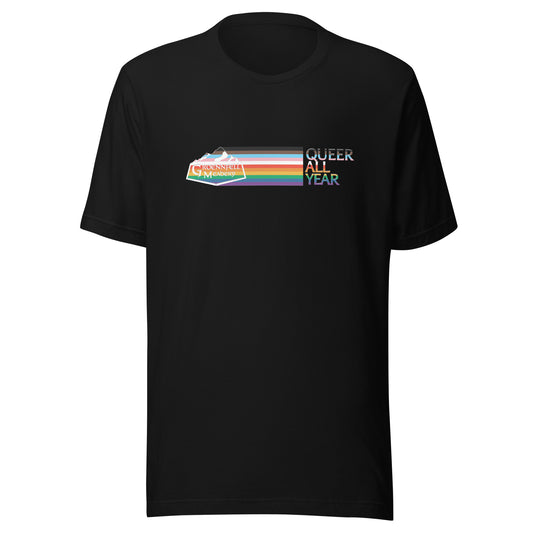 Flying Rainbow Super Soft Logo T-Shirt - "Queer All Year"