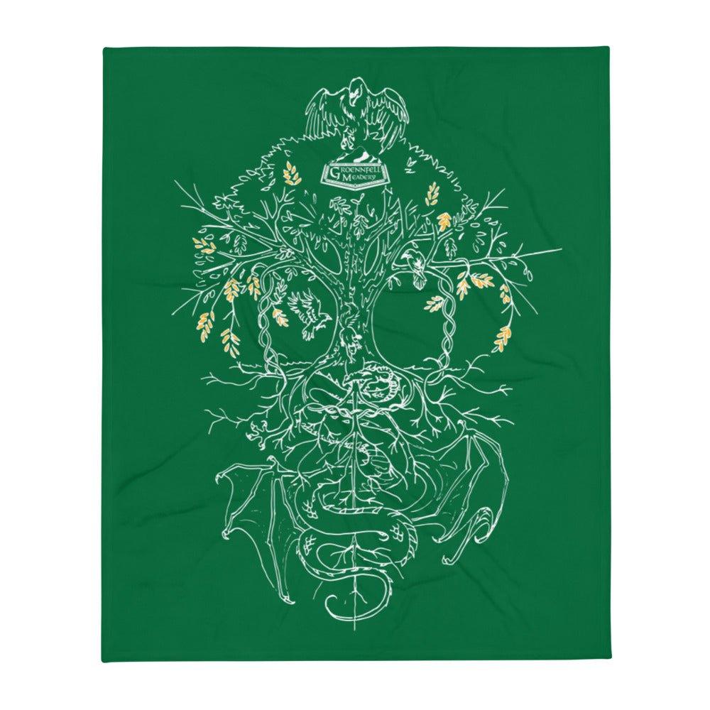 Yggdrasil Gold Details Throw Blanket - Groennfell & Havoc Mead Store